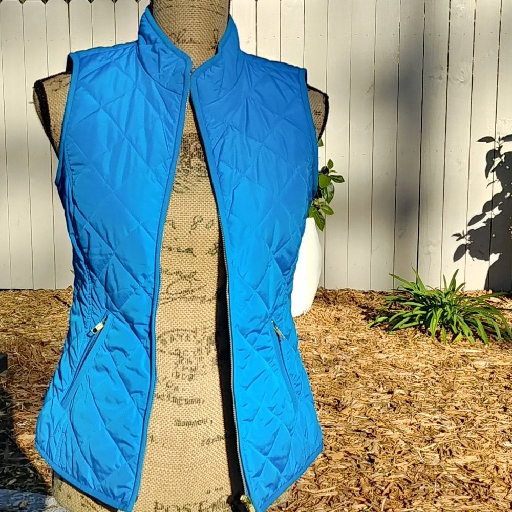 Blue puffer vest